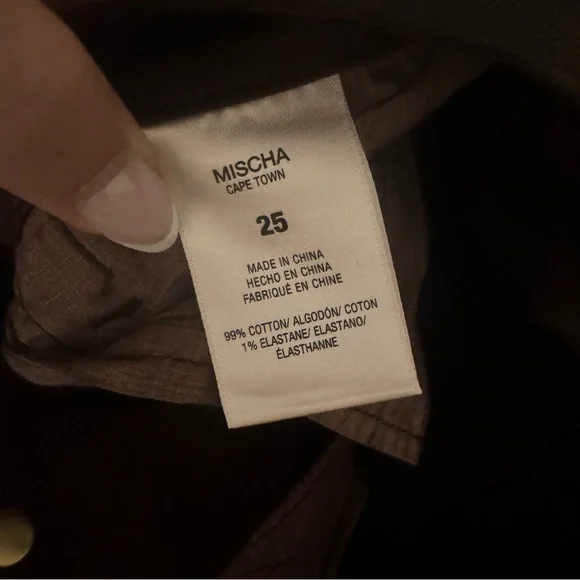 Favorite Daughter Coated Dark Brown Pants - Picture 3 of 5